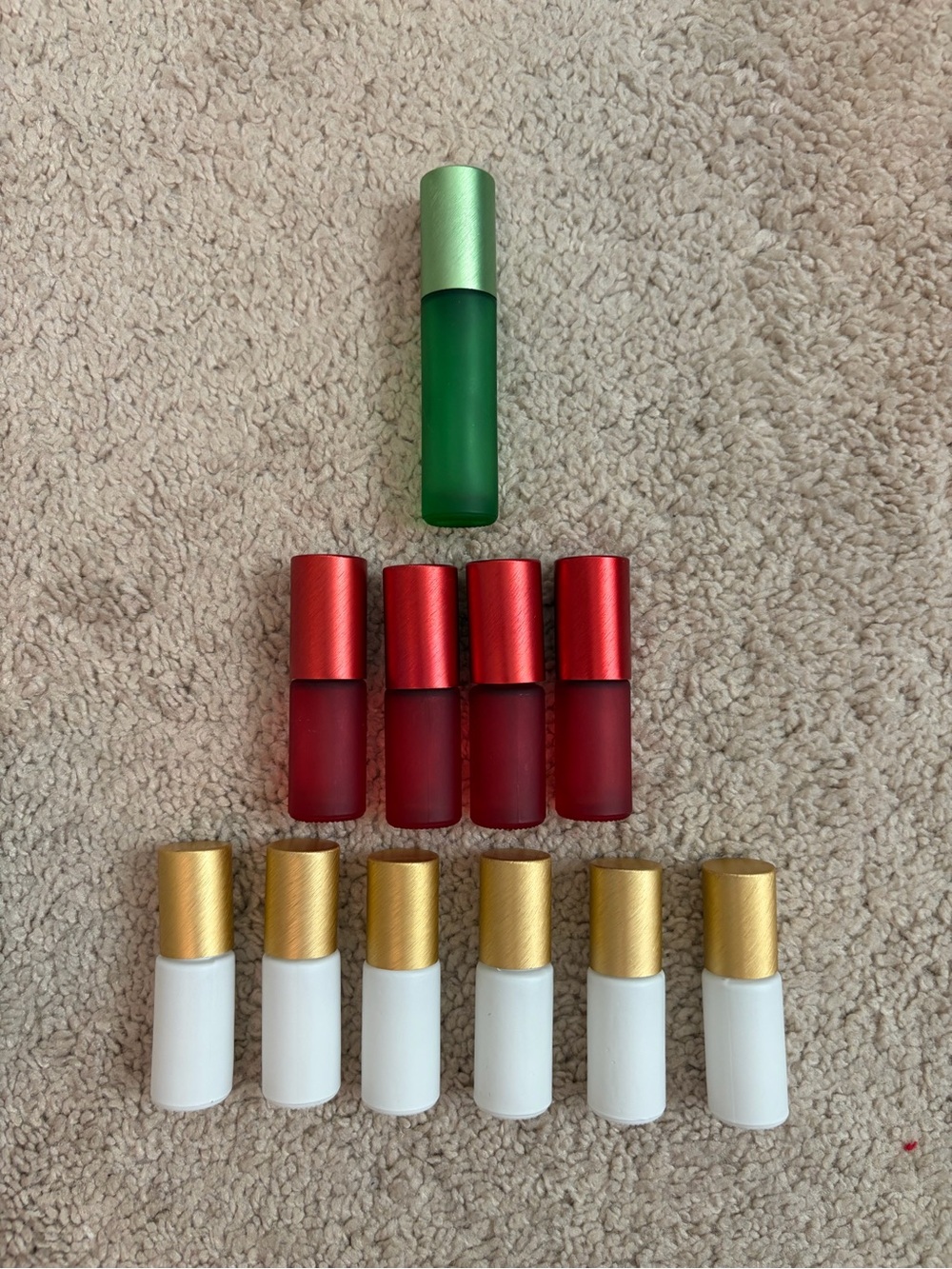 Essential Oil Various Sizes Empty Roller Bottles White Red Green
